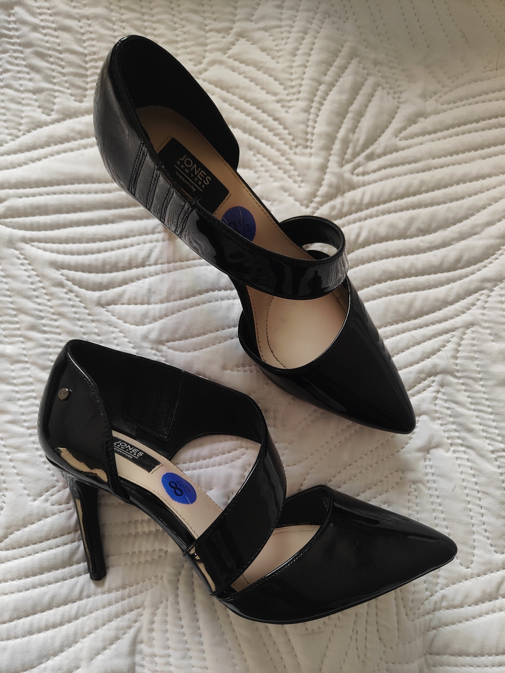 Jones New York Black Patent Mary Jane Pointed-Toe Stiletto Pumps